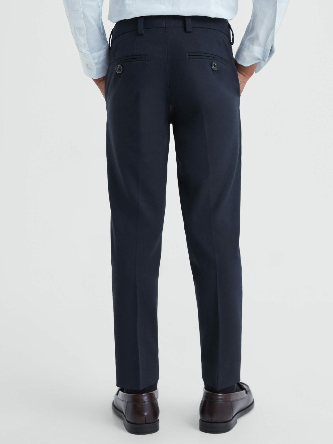 Children & Baby 9-14 yrs Wool Blend Adjustable Trousers in Navy