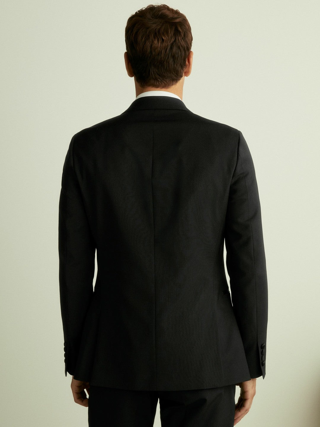 Men Double Breasted Tuxedo Slim Fit Jacket in Black