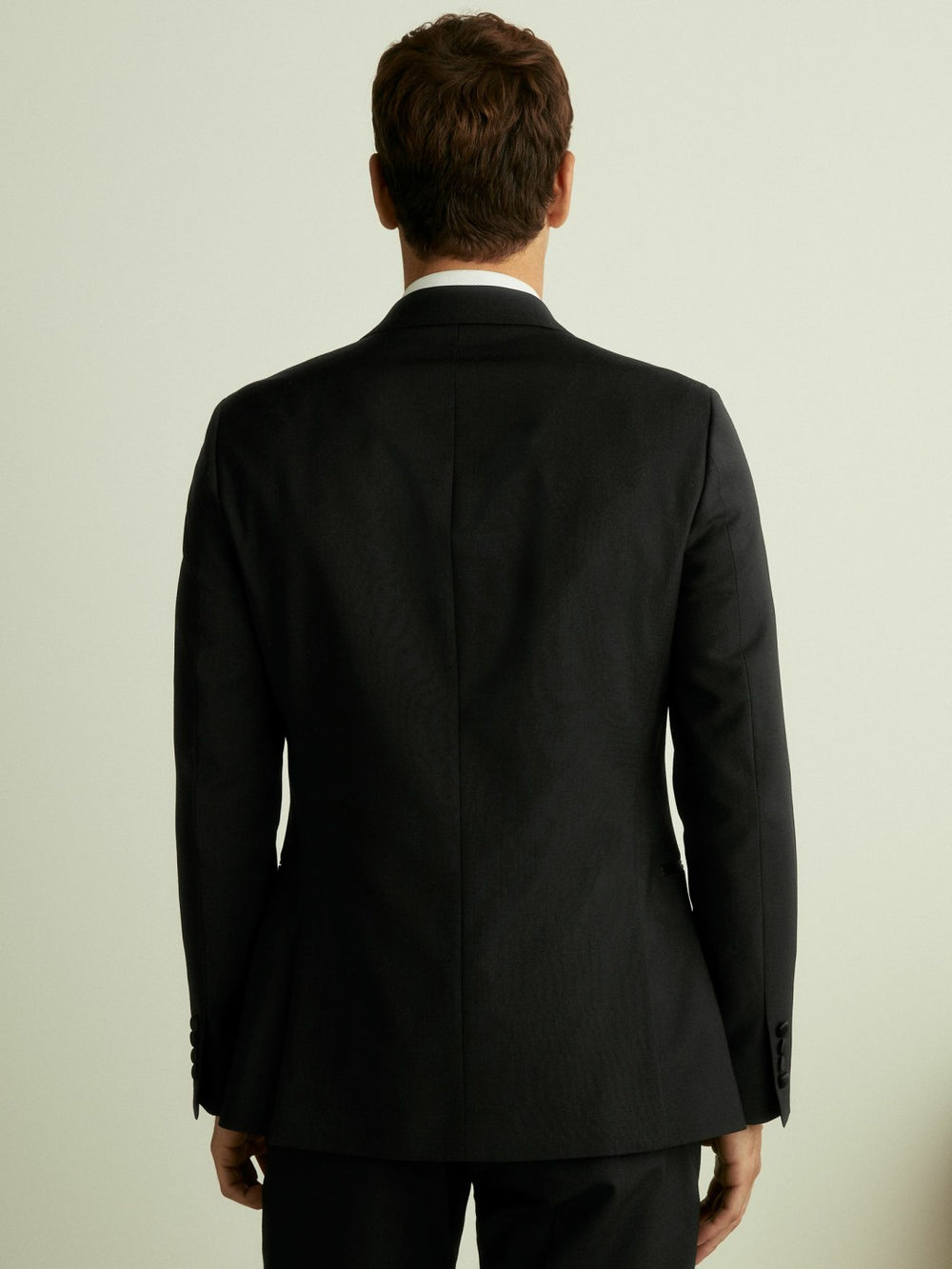Men Double Breasted Tuxedo Slim Fit Jacket in Black