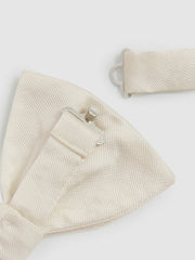 Men Grosgrain Silk Bow Tie in Ivory