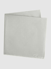 Men Polka Dot Silk Pocket Square in Silver