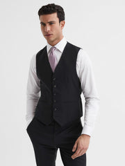 Men Modern Fit Travel Waistcoat in Black