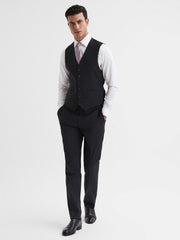 Men Modern Fit Travel Waistcoat in Black