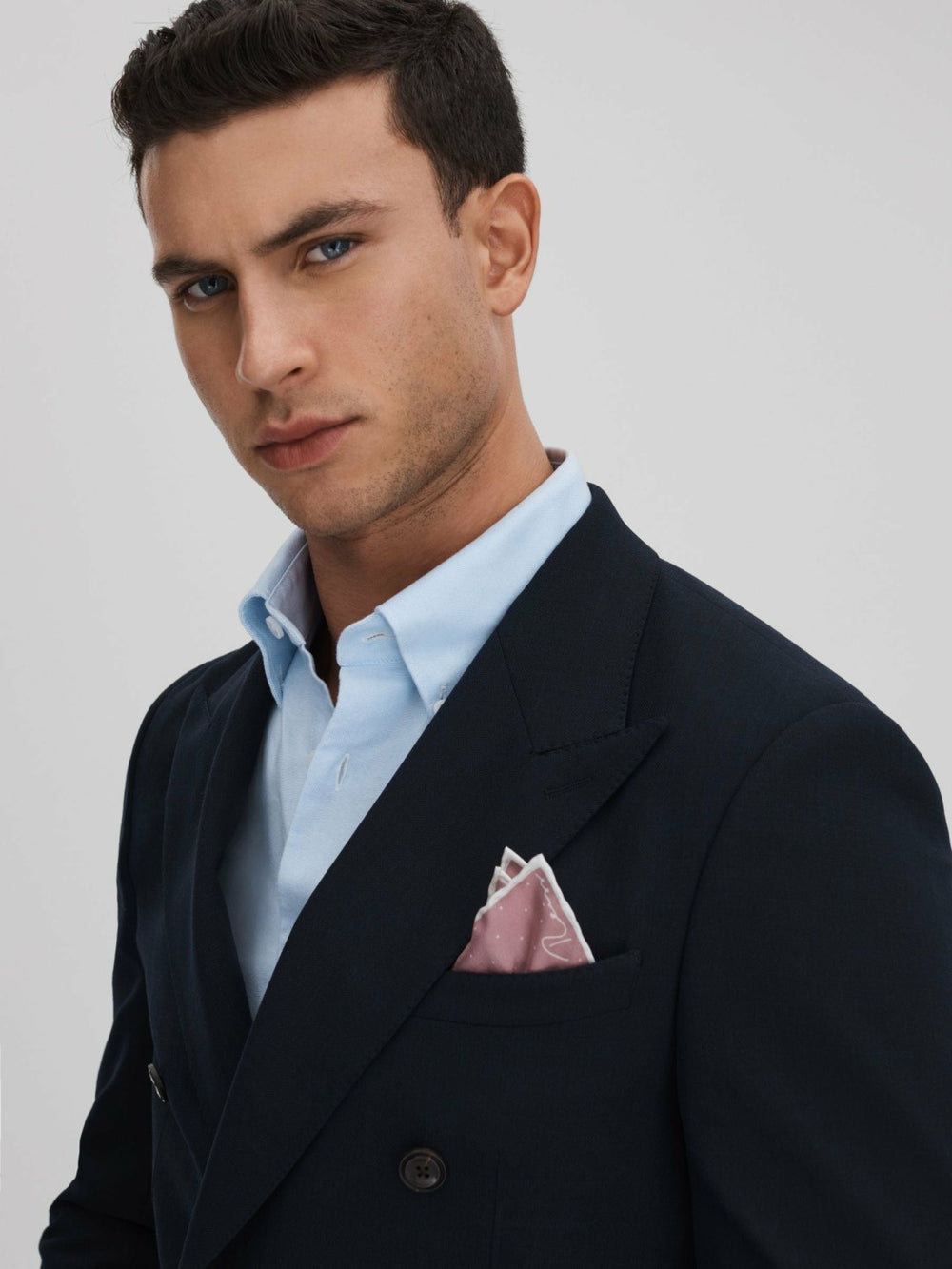 Men Polka Dot Silk Pocket Square in Pink