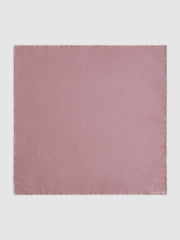 Men Polka Dot Silk Pocket Square in Pink