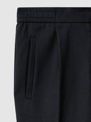 Children & Baby 3-9 yrs Relaxed Elasticated Trousers with Turn-Ups in Navy