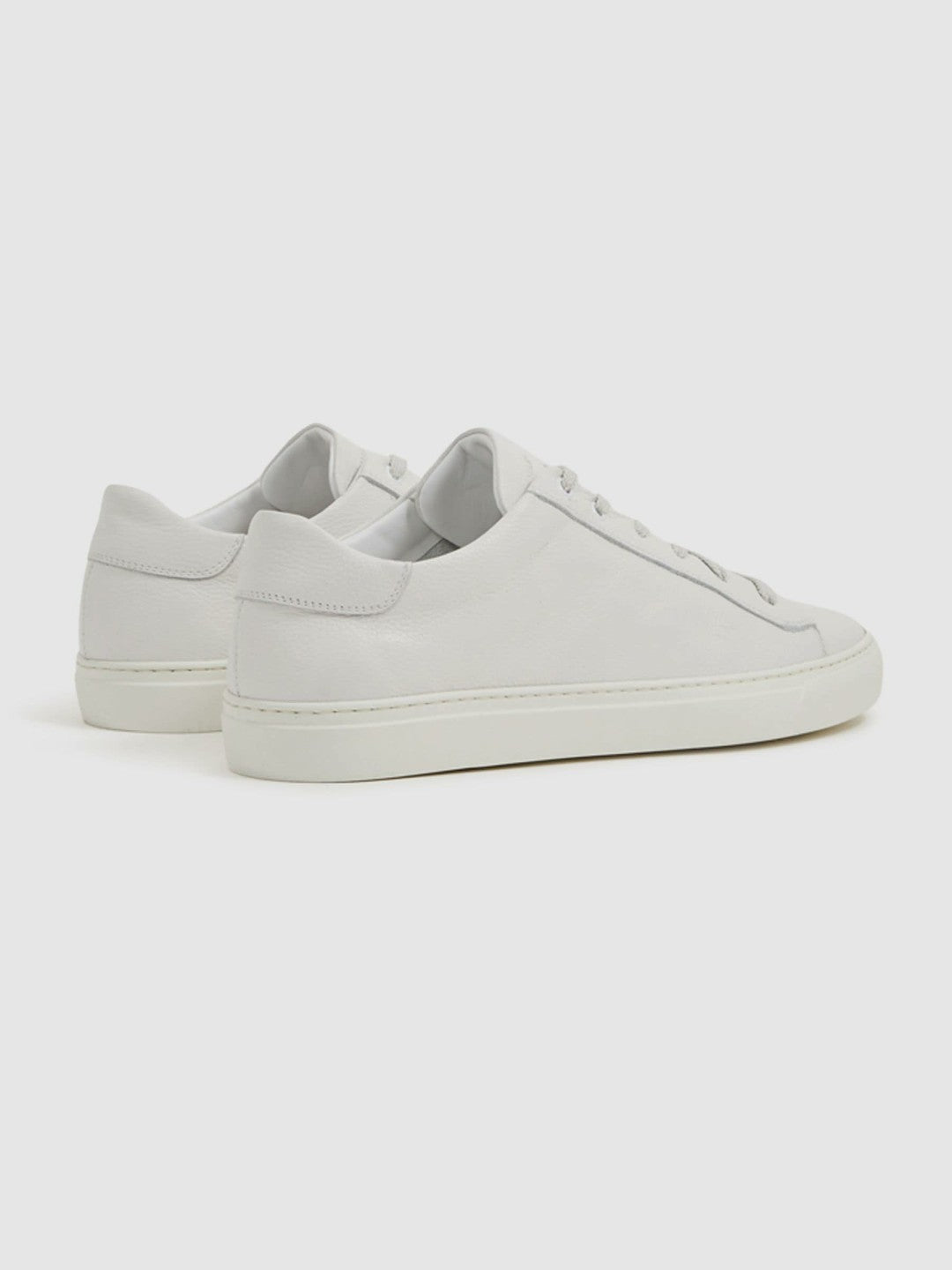 Men Harrys of London Grained Leather Trainers in White