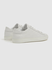 Men Harrys of London Grained Leather Trainers in White