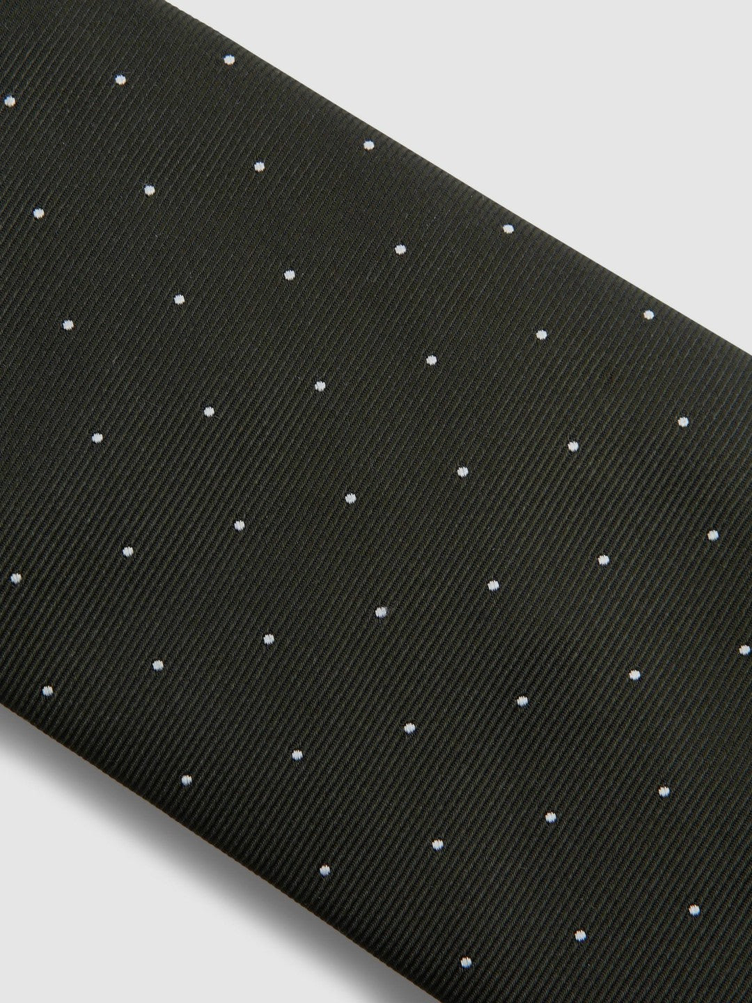 Men Polka Dot Silk Tie in Dark Green
