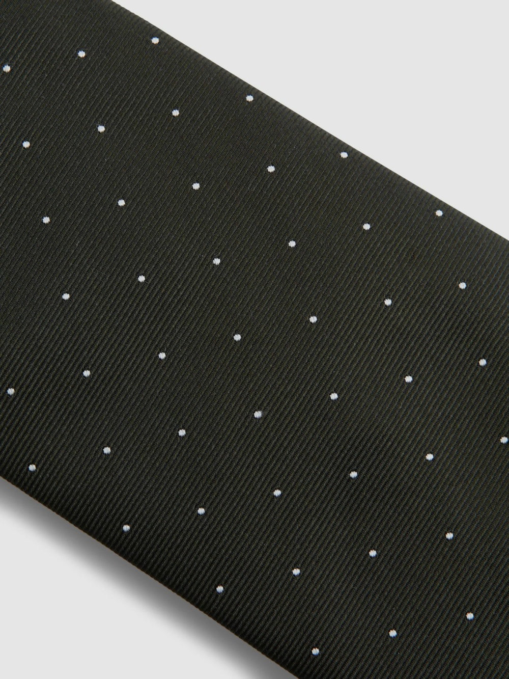 Men Polka Dot Silk Tie in Dark Green
