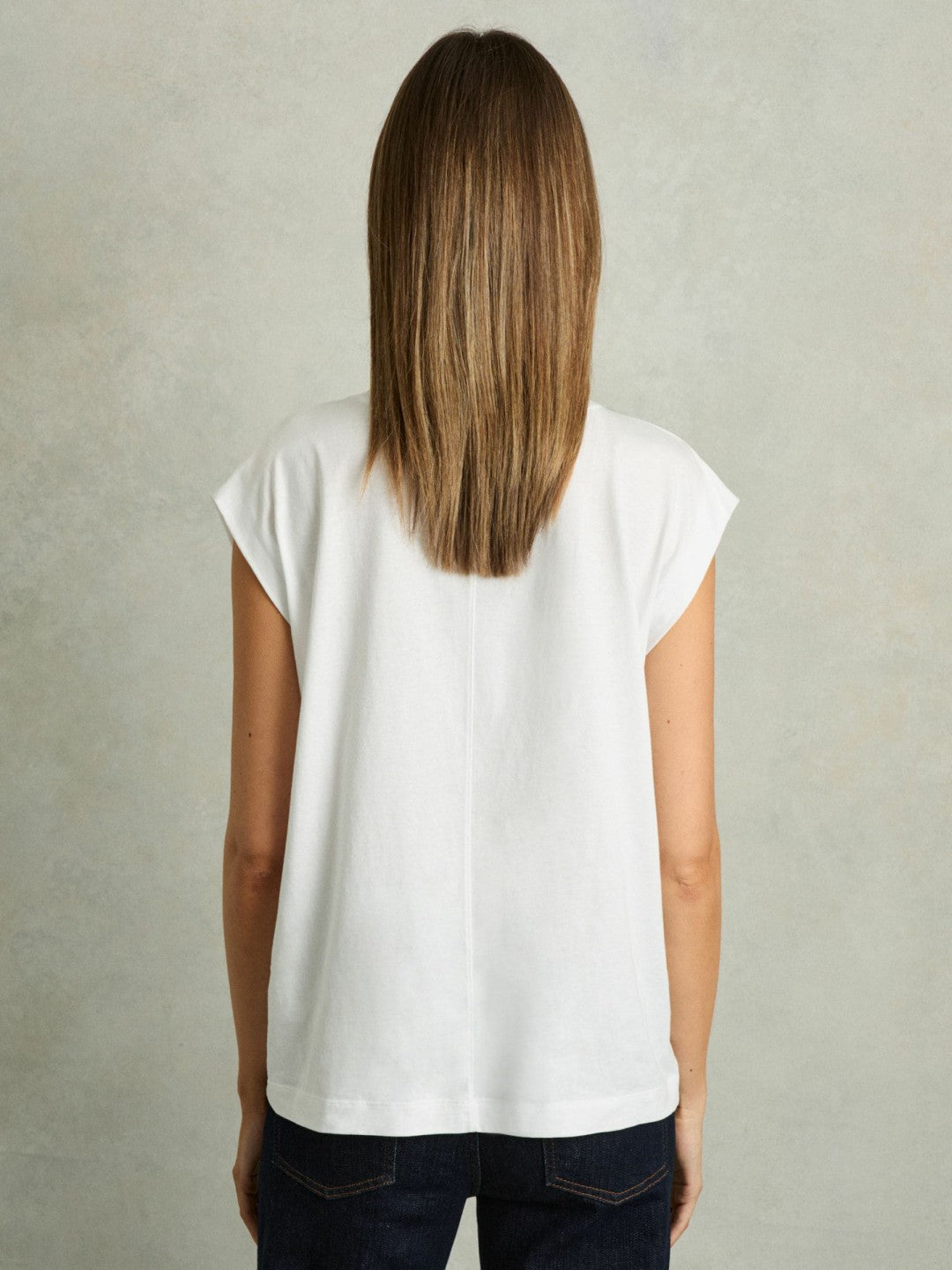 Women Cotton Capped Sleeve T-Shirt in White