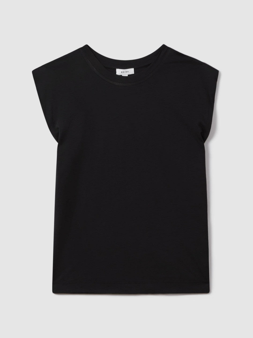 Women Cotton Capped Sleeve T-Shirt in Black