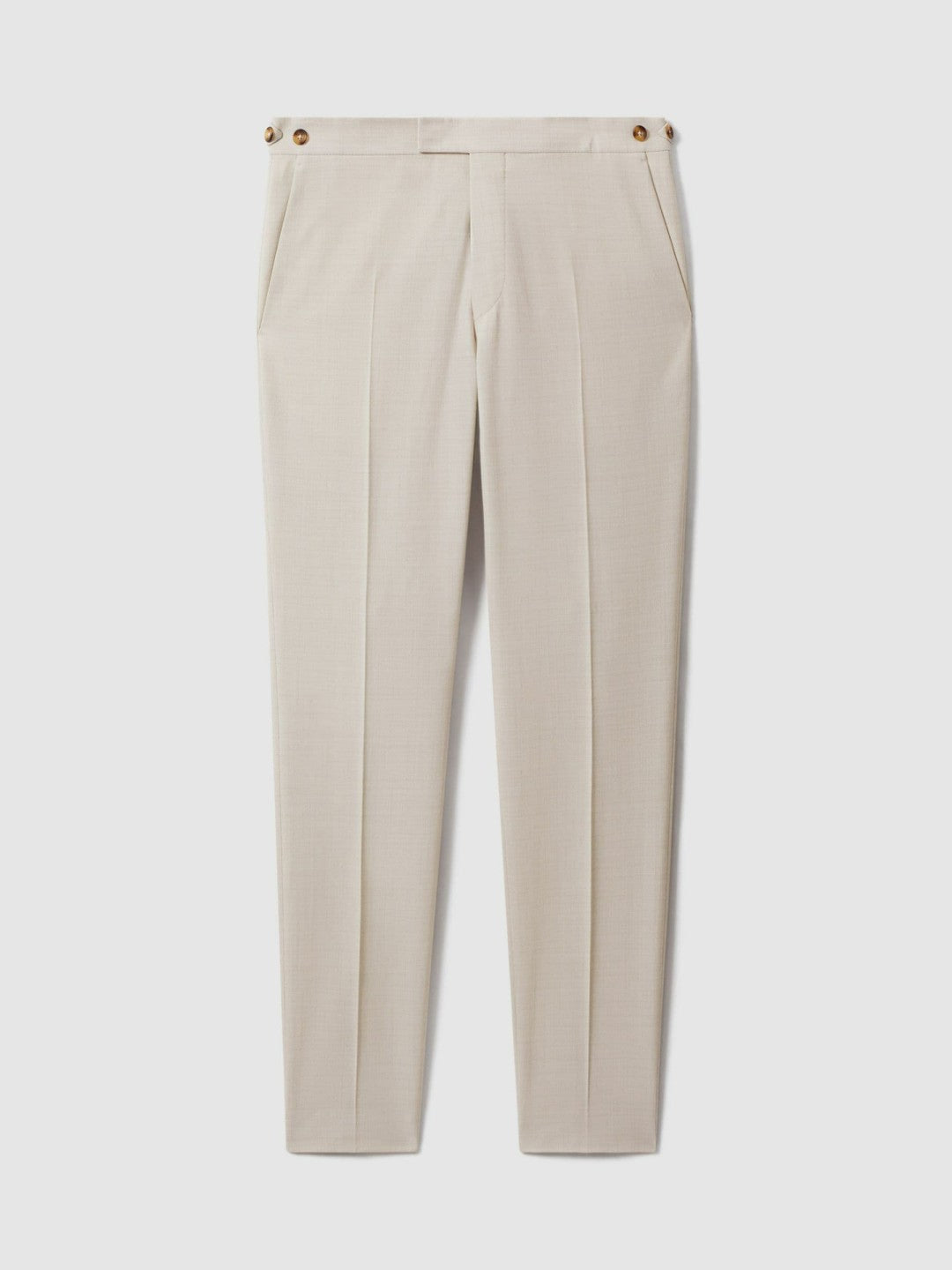 Men Slim Fit Side Adjuster Trousers in Stone