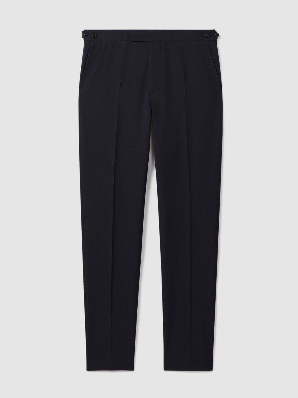 Men Slim Fit Side Adjuster Trousers in Navy