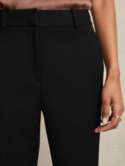 Women Petite Slim Fit Suit Trousers in Black