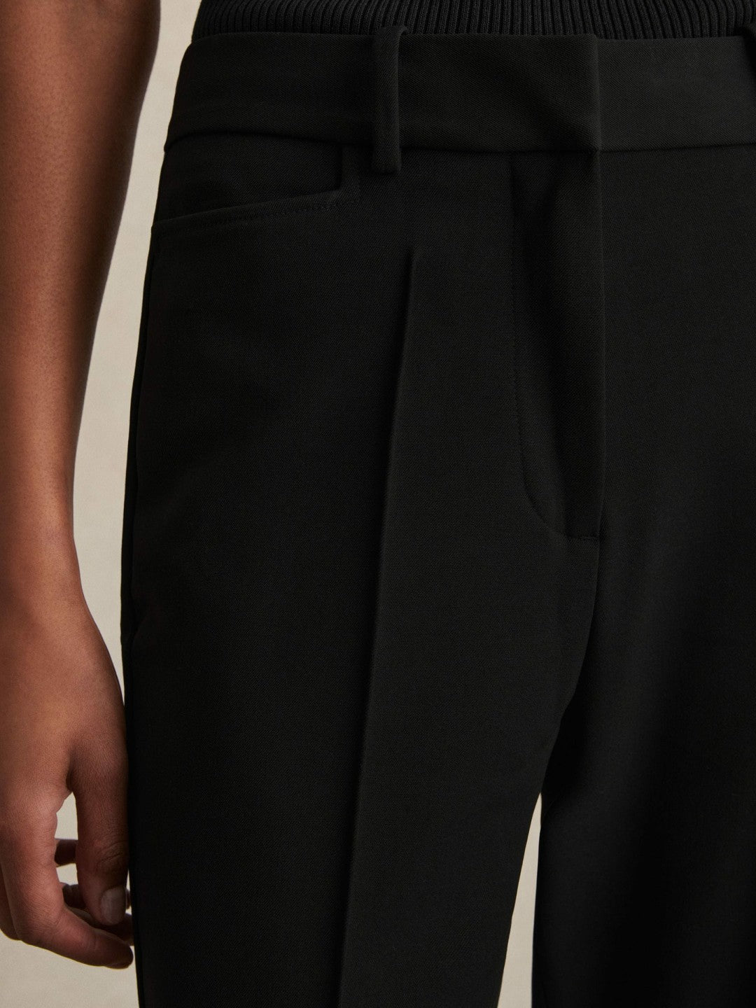 Women Flared Suit Trousers in Black