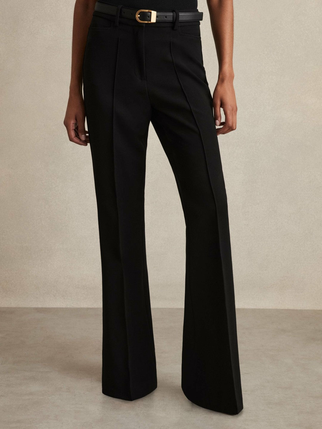 Women Flared Suit Trousers in Black