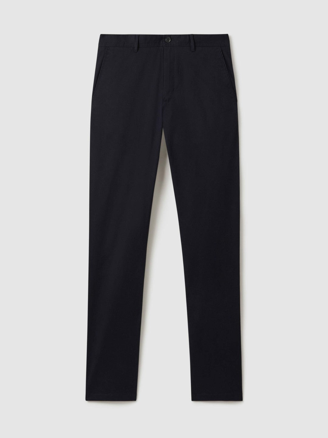 Men Slim Fit Washed Cotton Blend Chinos in Navy