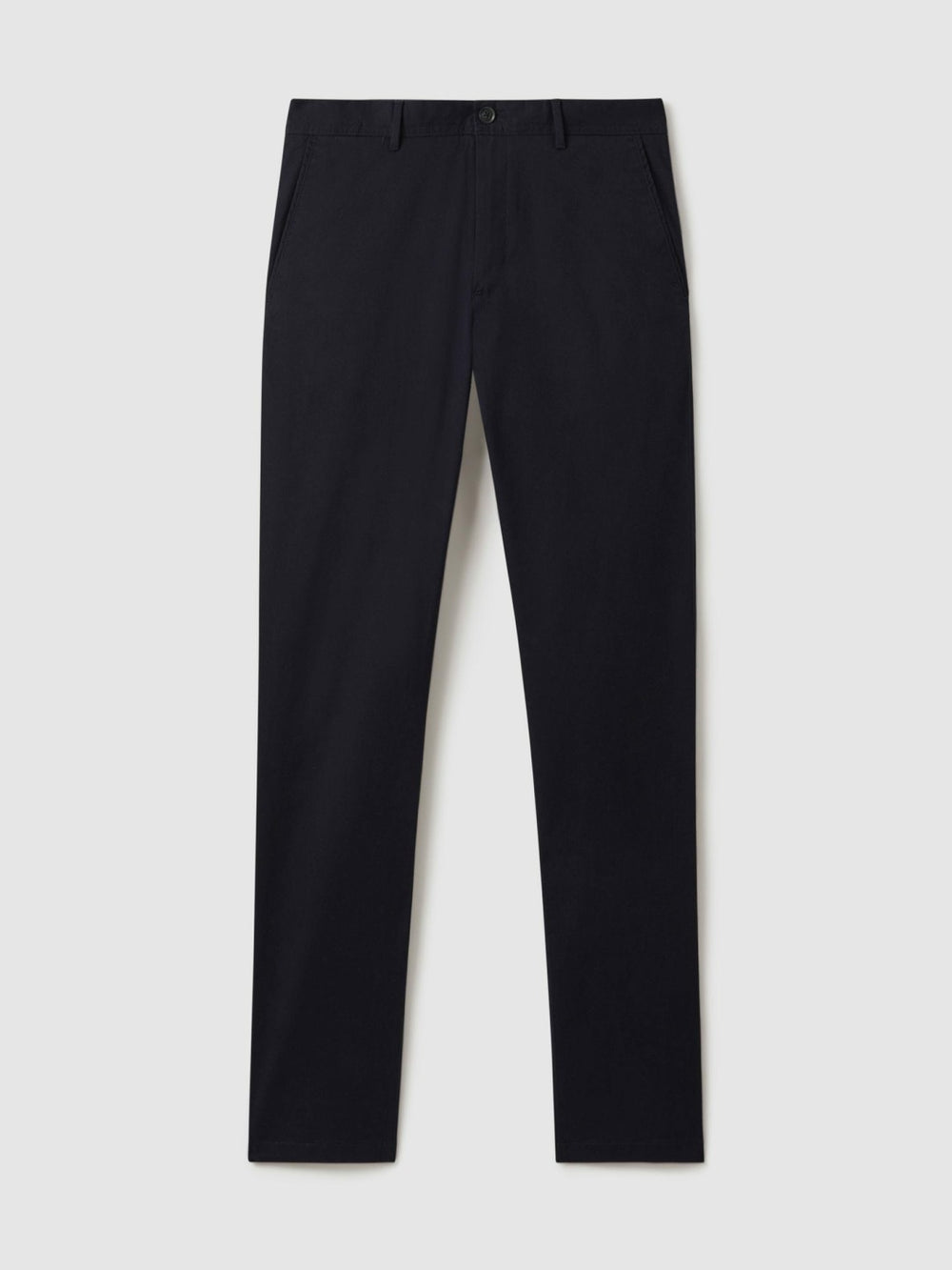 Men Slim Fit Washed Cotton Blend Chinos in Navy