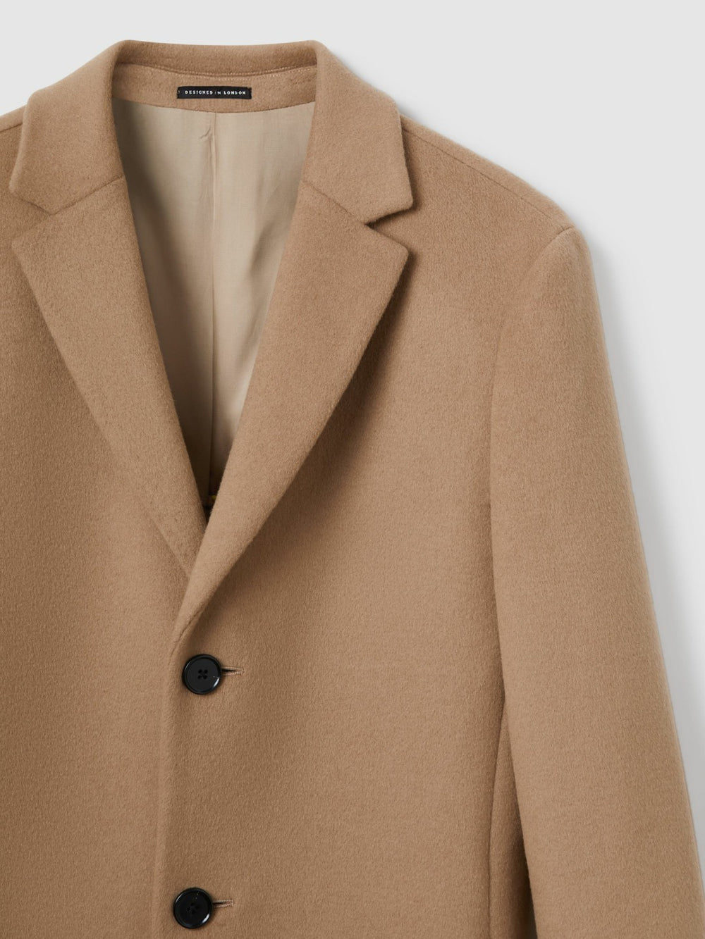 Men Wool Blend Single Breasted Epsom Overcoat in Camel