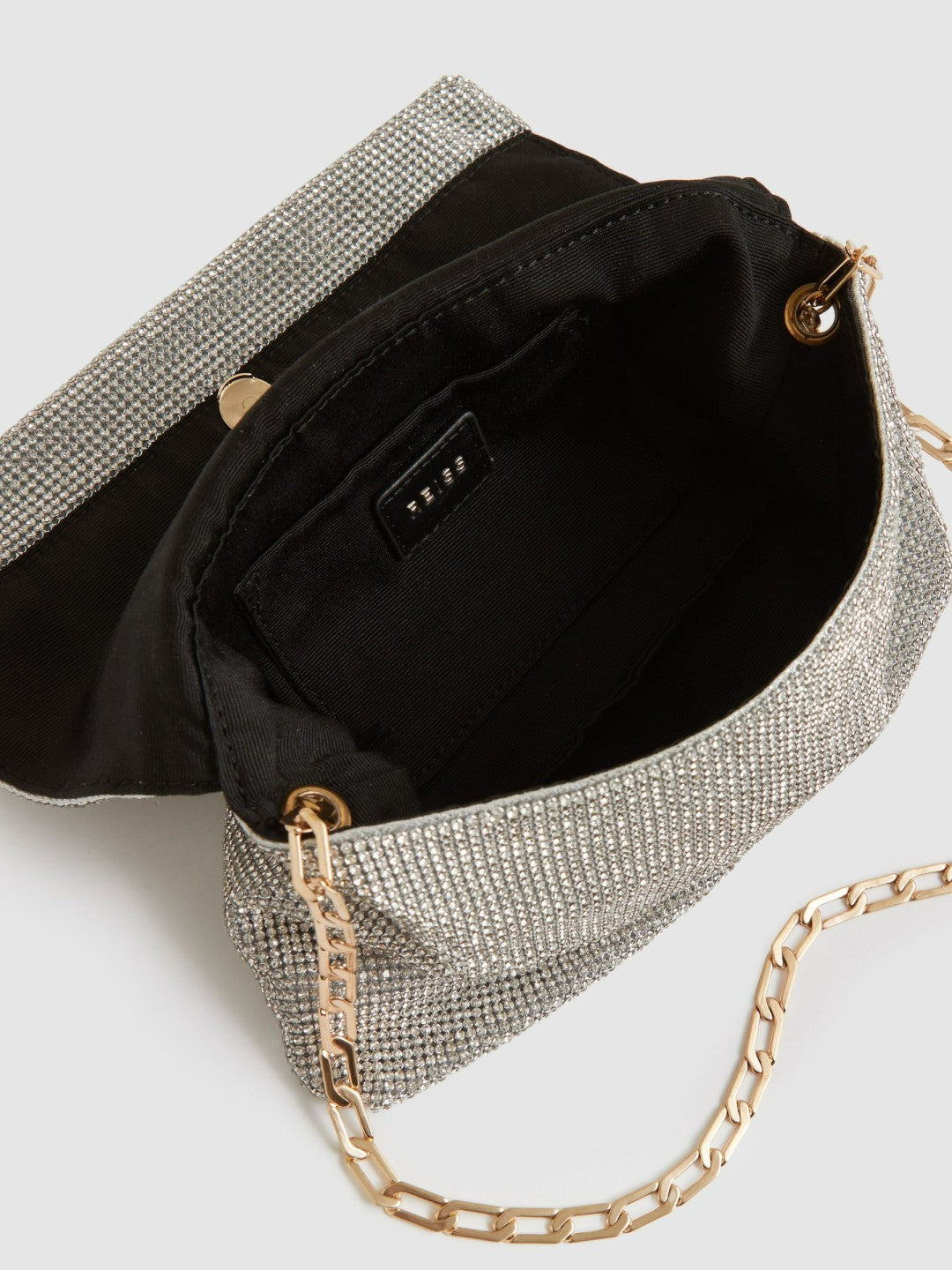 Women Embellished Chainmail Shoulder Bag in Silver