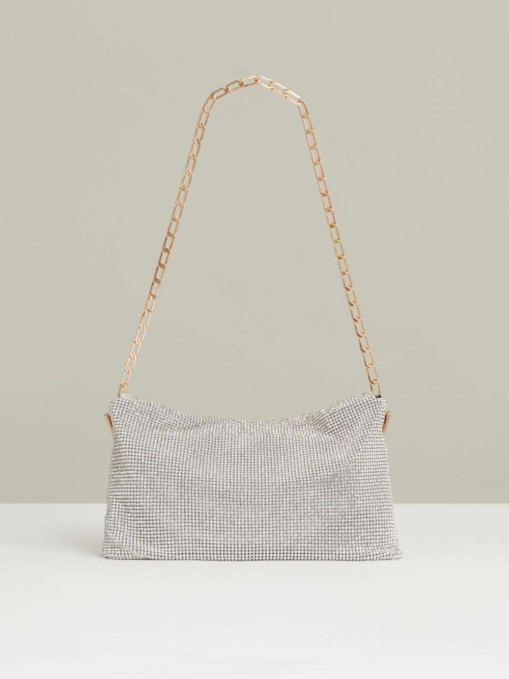 Women Embellished Chainmail Shoulder Bag in Silver