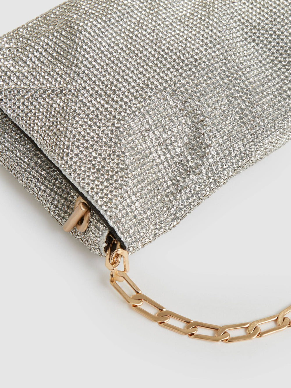 Women Embellished Chainmail Shoulder Bag in Silver