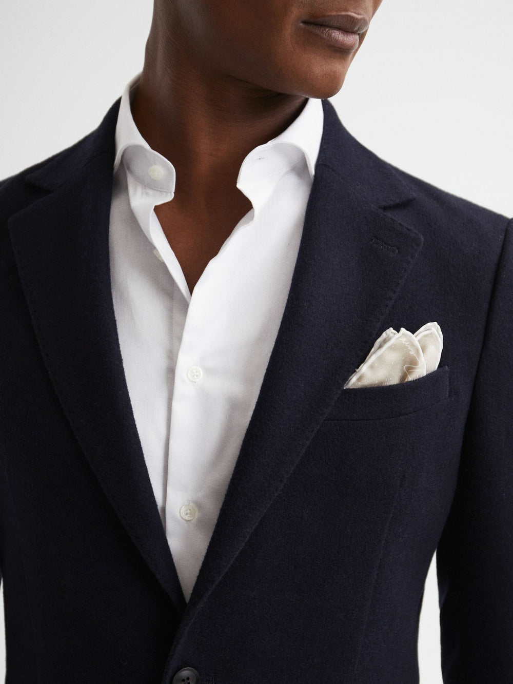 Men Polka Dot Silk Pocket Square in Stone