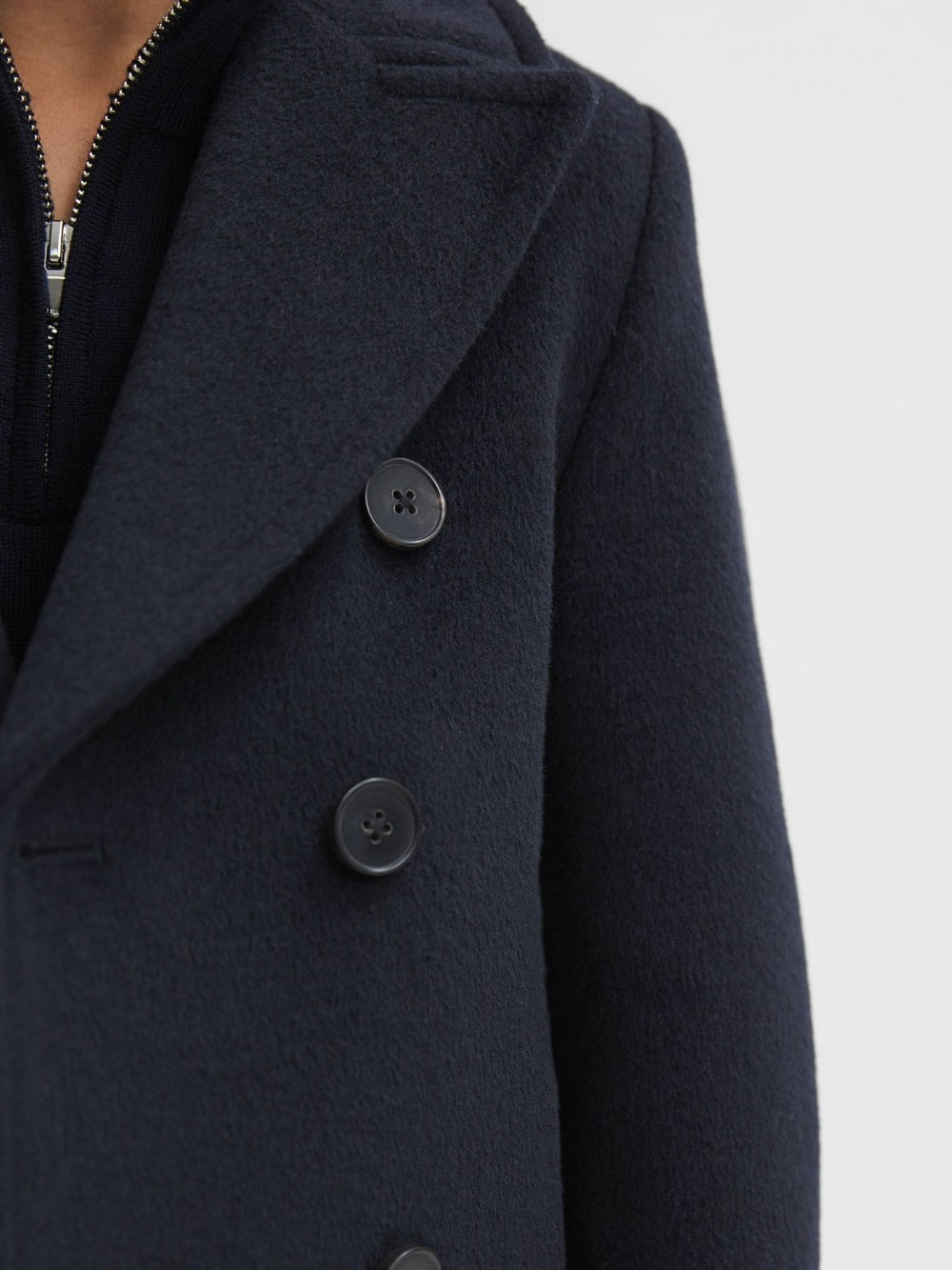 Children & Baby 9-13 yrs Wool Blend Twill Double Breasted Coat in Navy