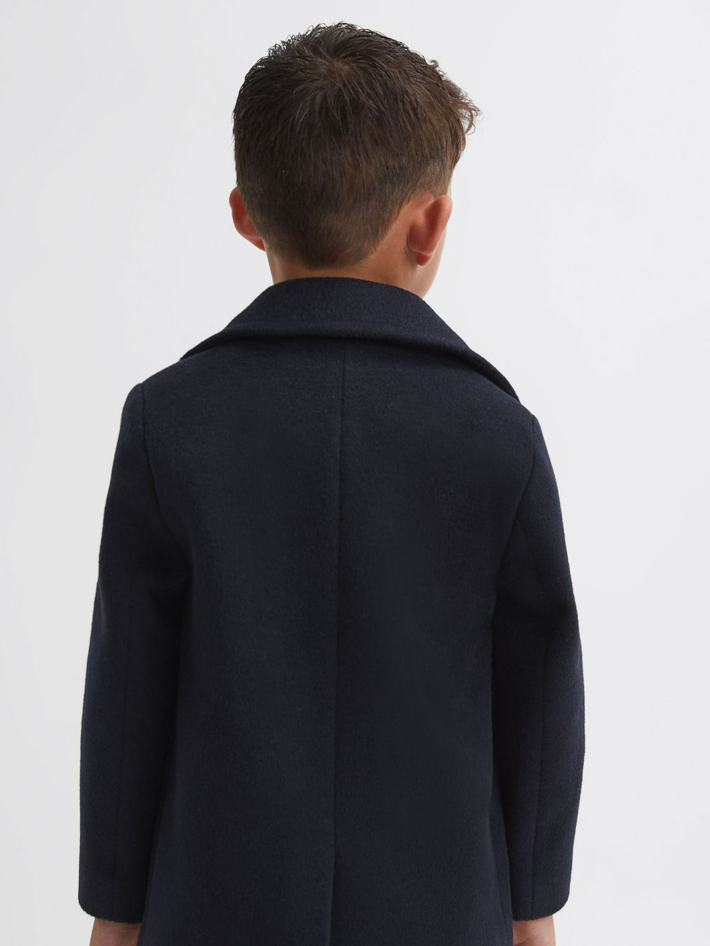 Children & Baby 9-13 yrs Wool Blend Twill Double Breasted Coat in Navy