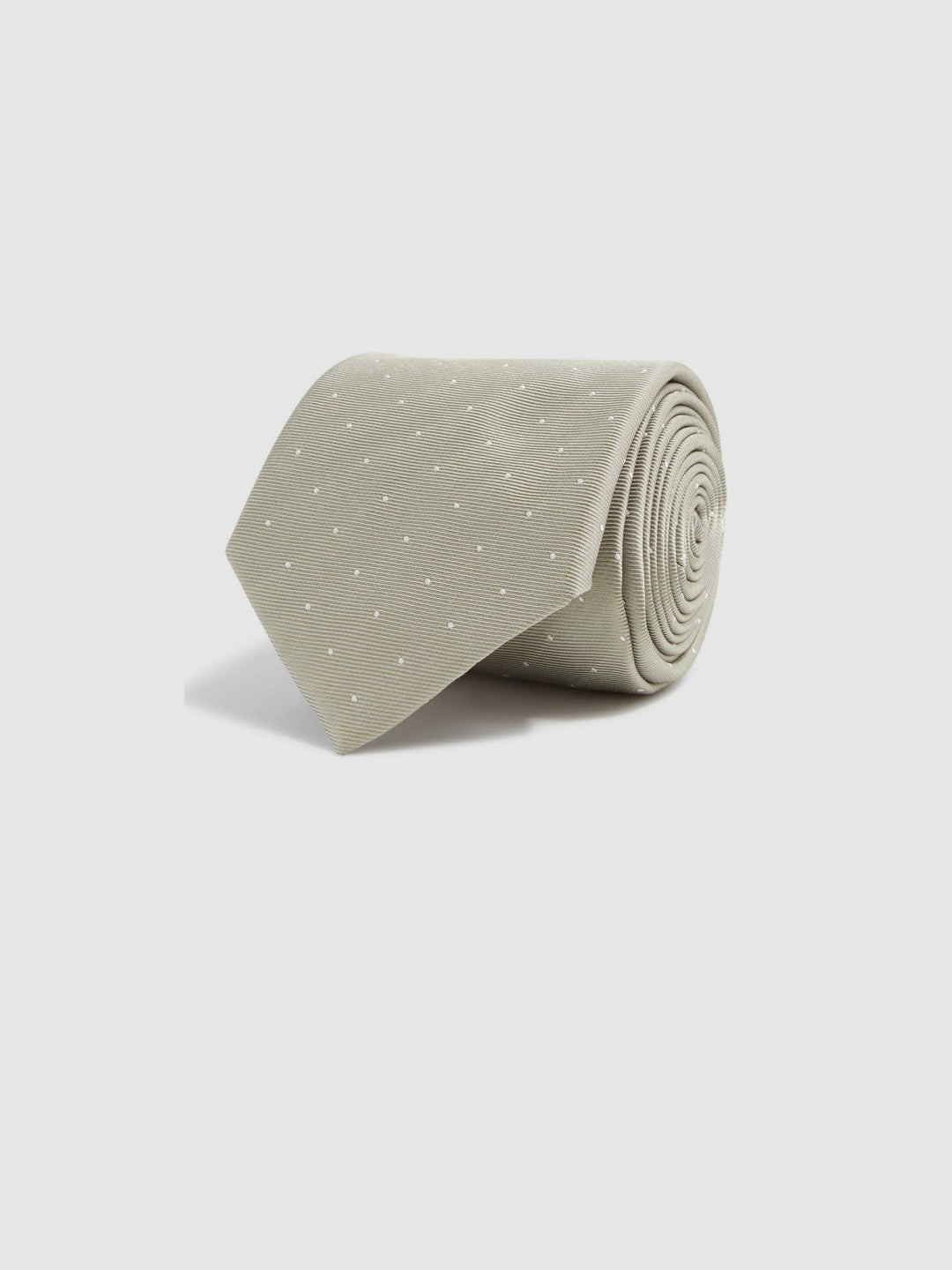 Men Polka Dot Silk Tie in Champagne