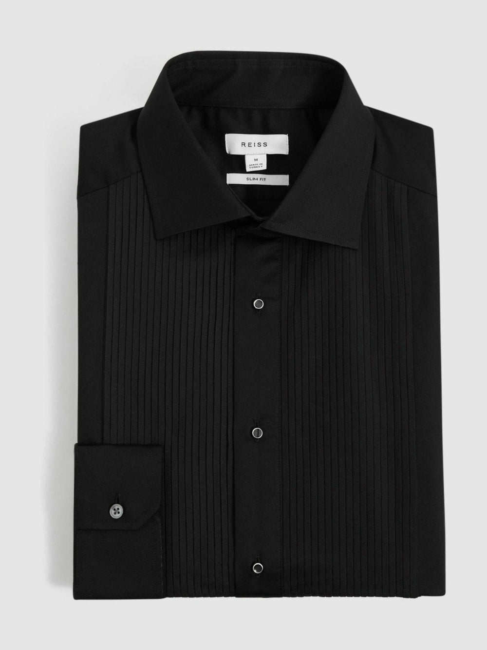 Men Slim Fit Cotton Dinner Shirt in Black