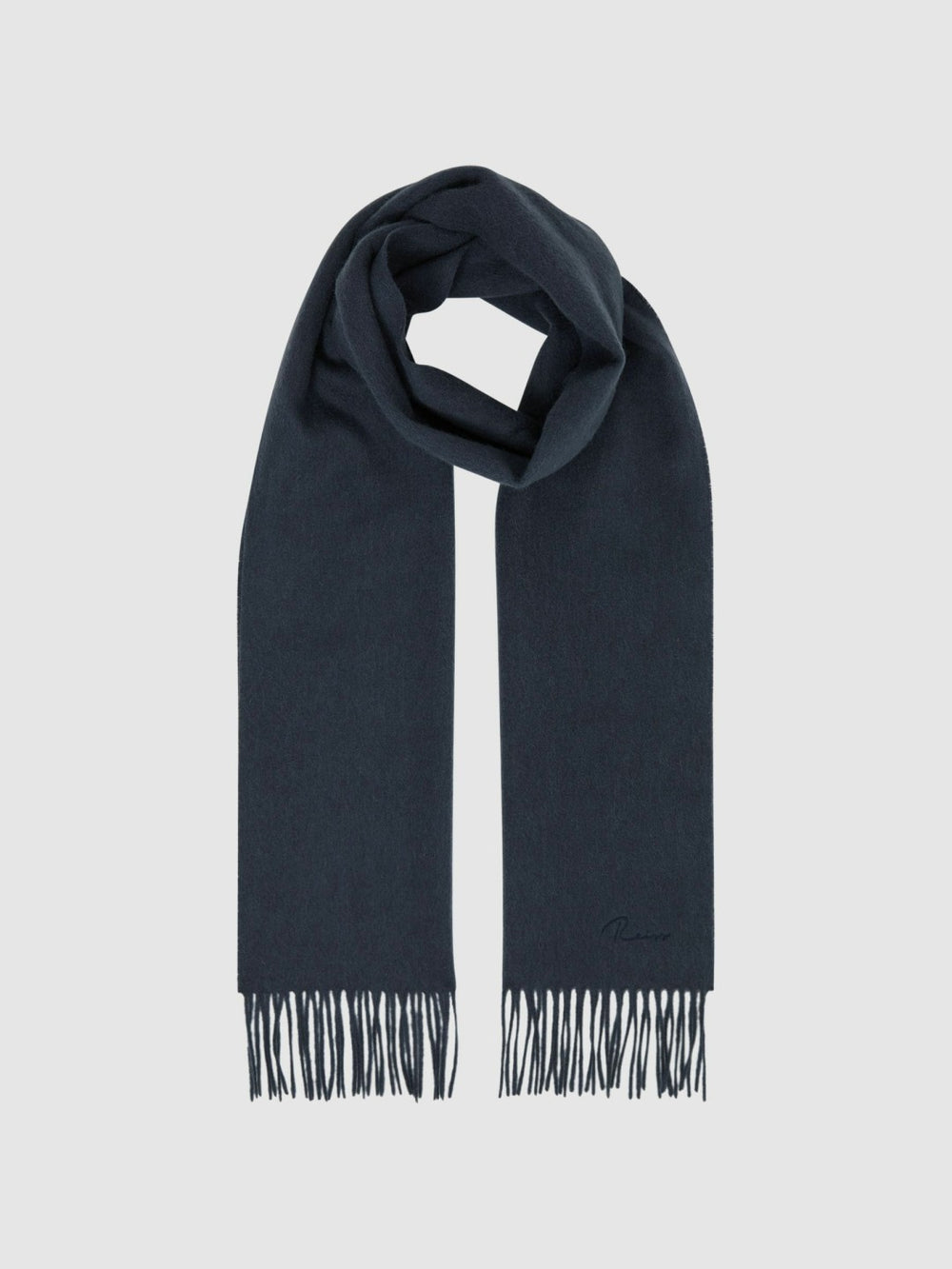 Men Wool and Cashmere Scarf in Airforce Blue