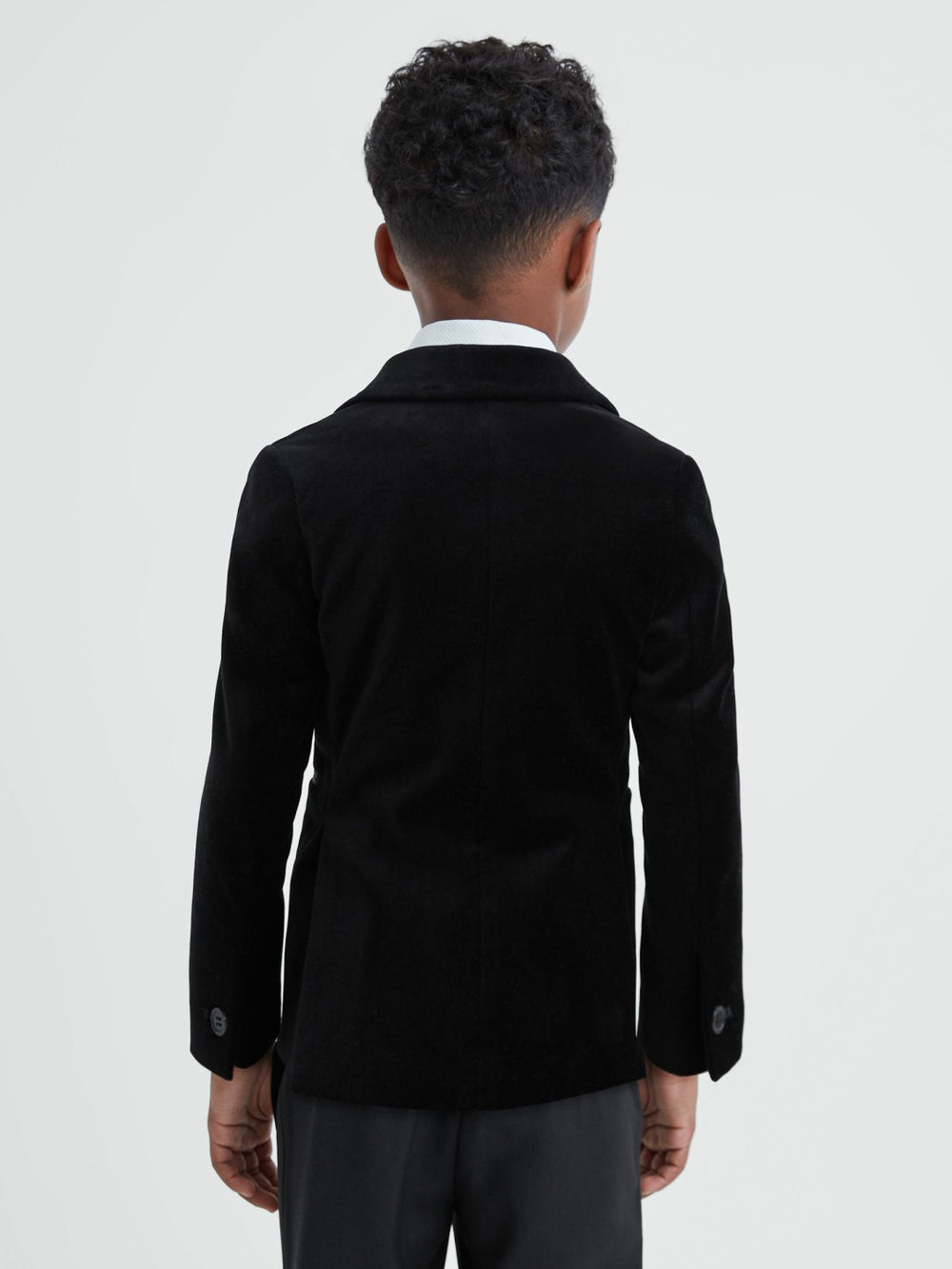 Children & Baby 3-9 yrs Single Breasted Velvet Blazer in Black