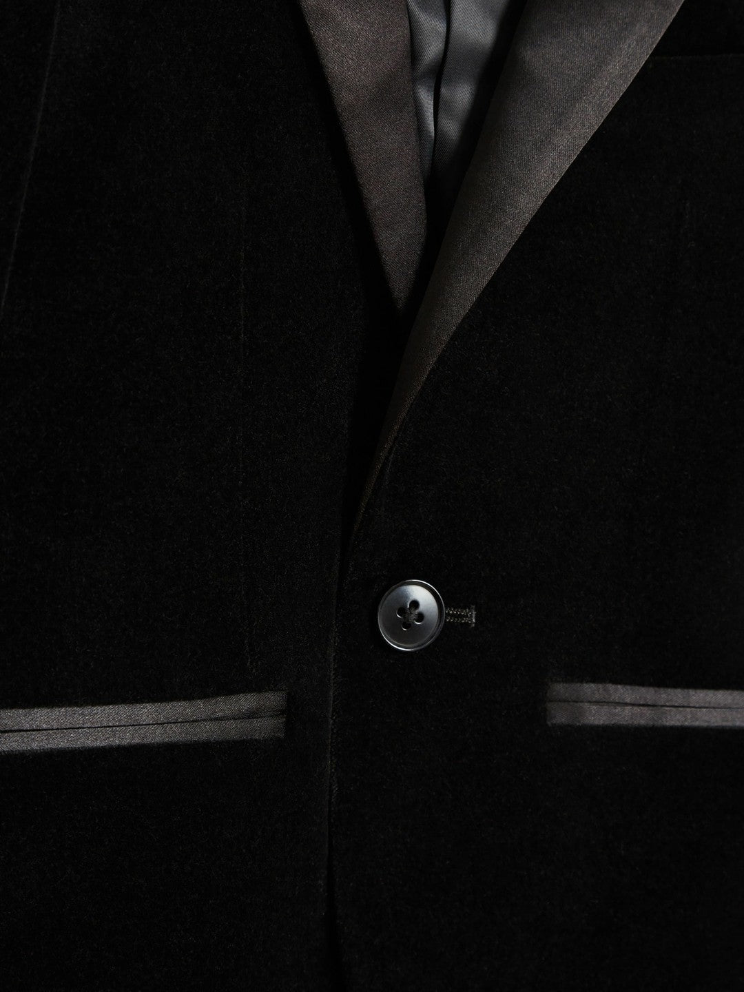 Children & Baby 3-9 yrs Single Breasted Velvet Blazer in Black