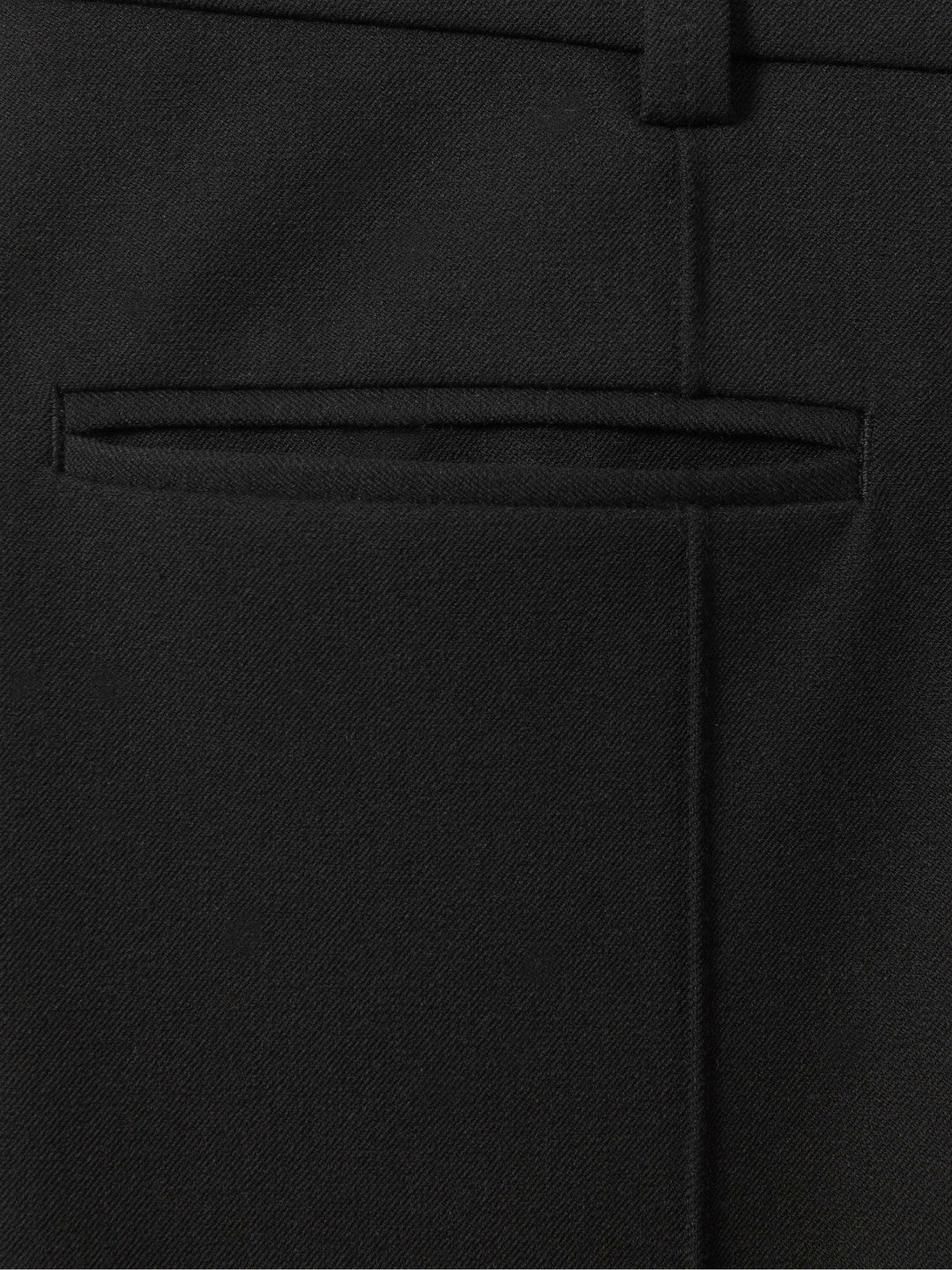 Women Petite High Rise Flared Trousers in Black