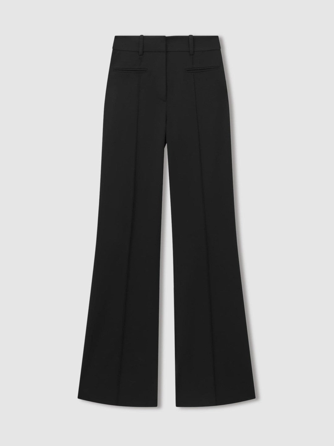 Women High Rise Flared Trousers in Black