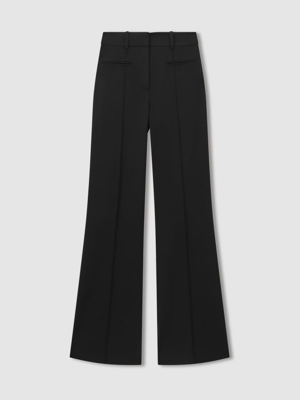 Women High Rise Flared Trousers in Black
