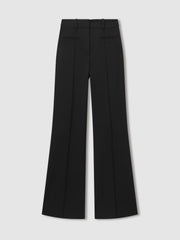 Women High Rise Flared Trousers in Black