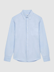 Men Soft Wash Button Down Oxford Shirt in Soft Blue
