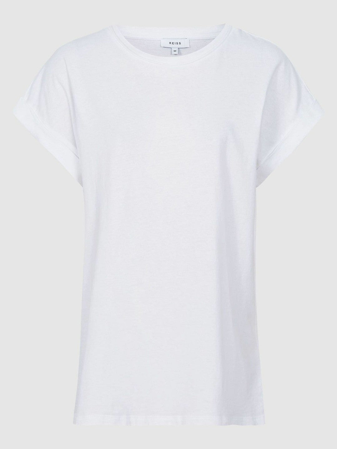 Women Cotton-Jersey Crew Neck T-Shirt in White