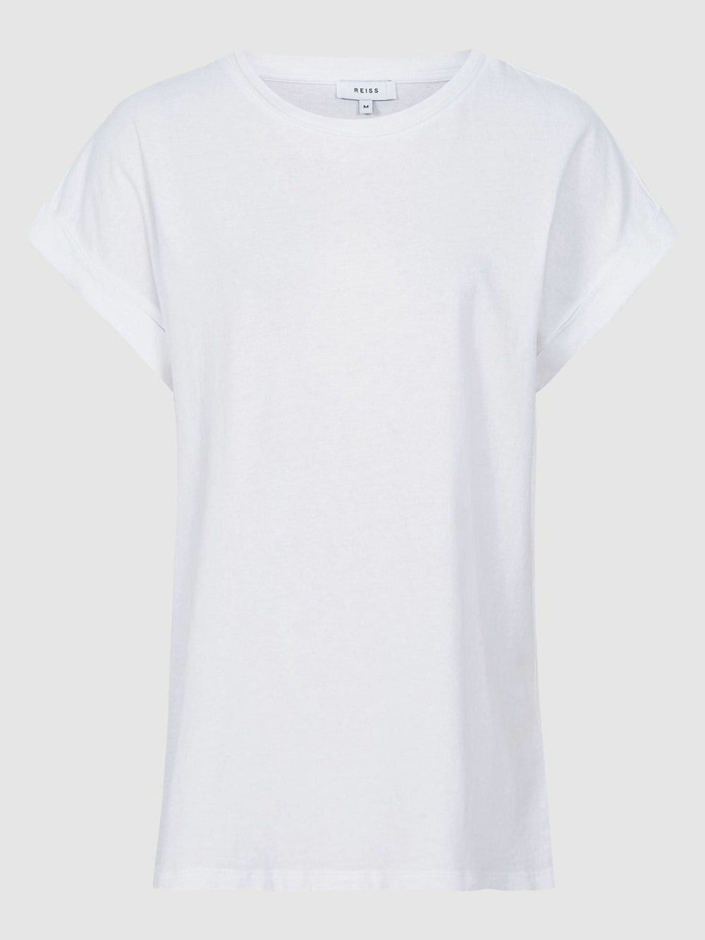 Women Cotton-Jersey Crew Neck T-Shirt in White