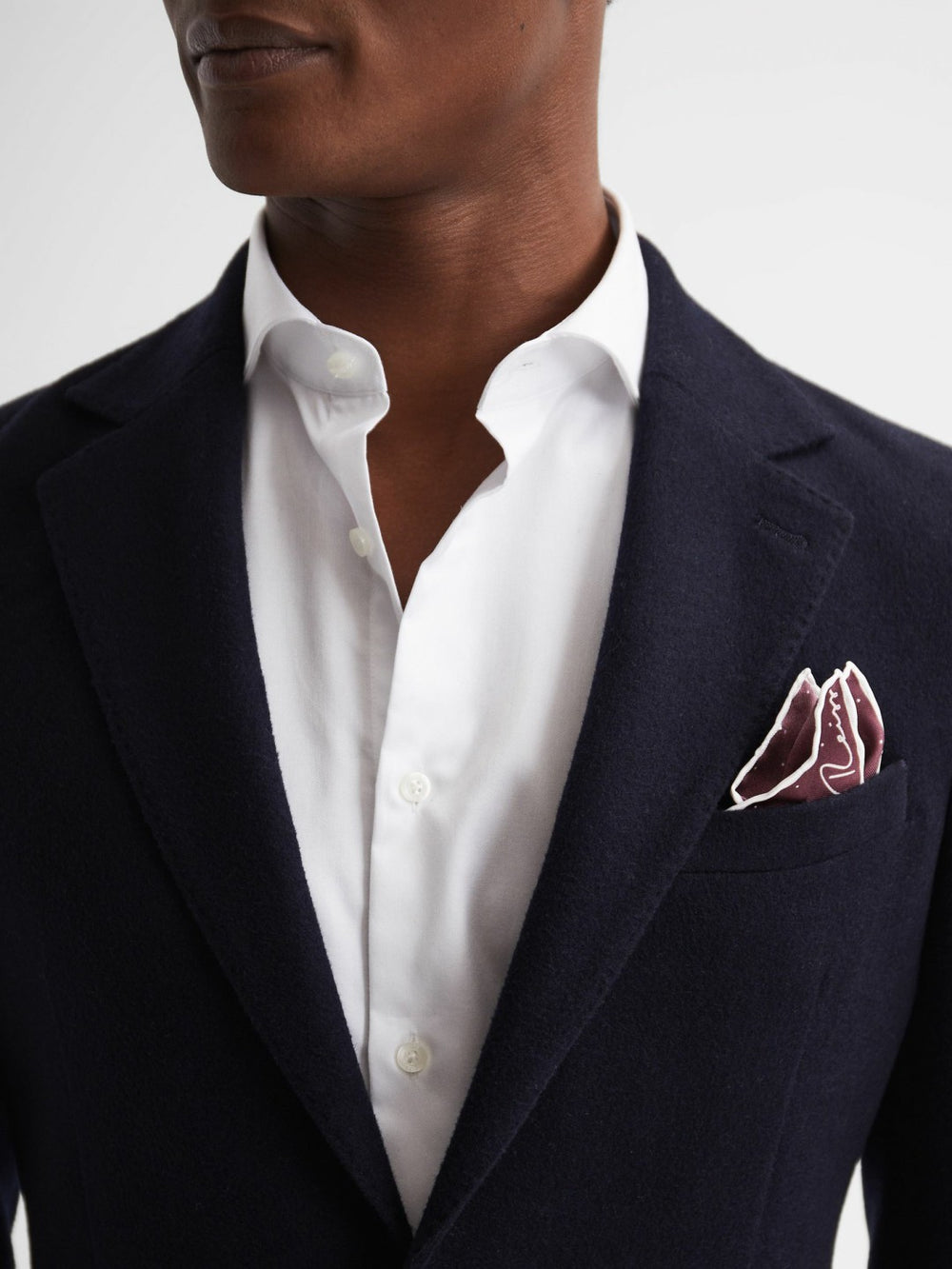 Men Polka Dot Silk Pocket Square in Burgundy