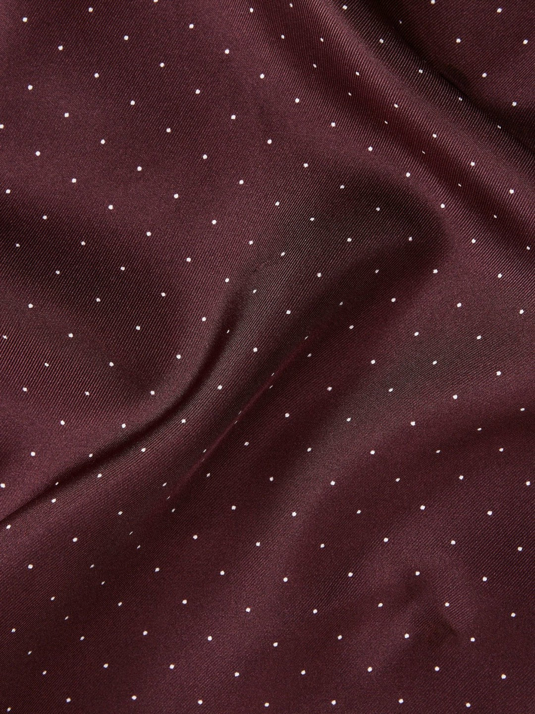 Men Polka Dot Silk Pocket Square in Burgundy