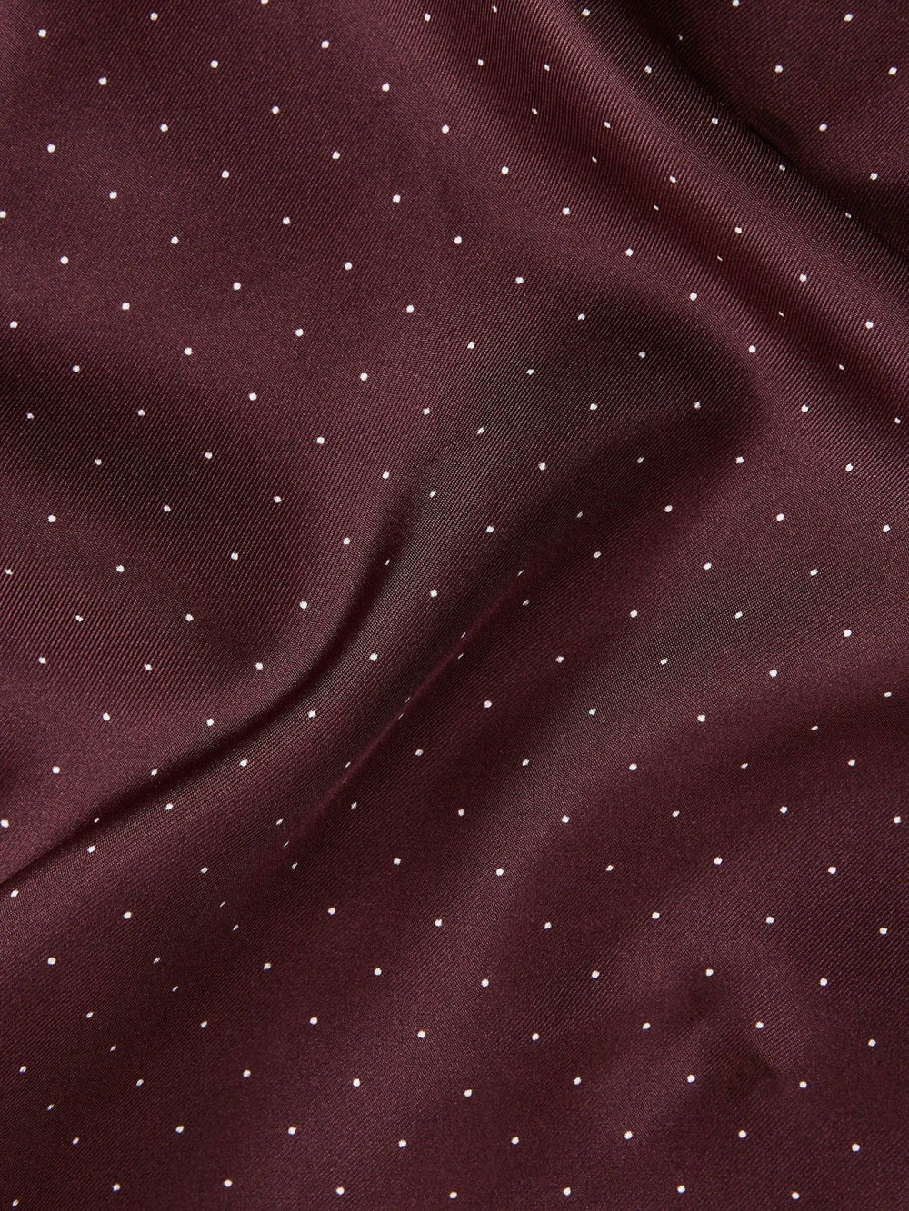 Men Polka Dot Silk Pocket Square in Burgundy
