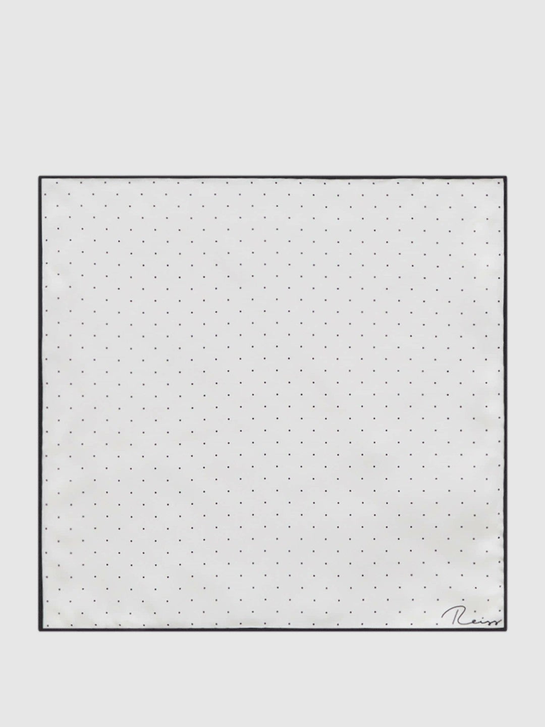 Men Polka Dot Silk Pocket Square in White