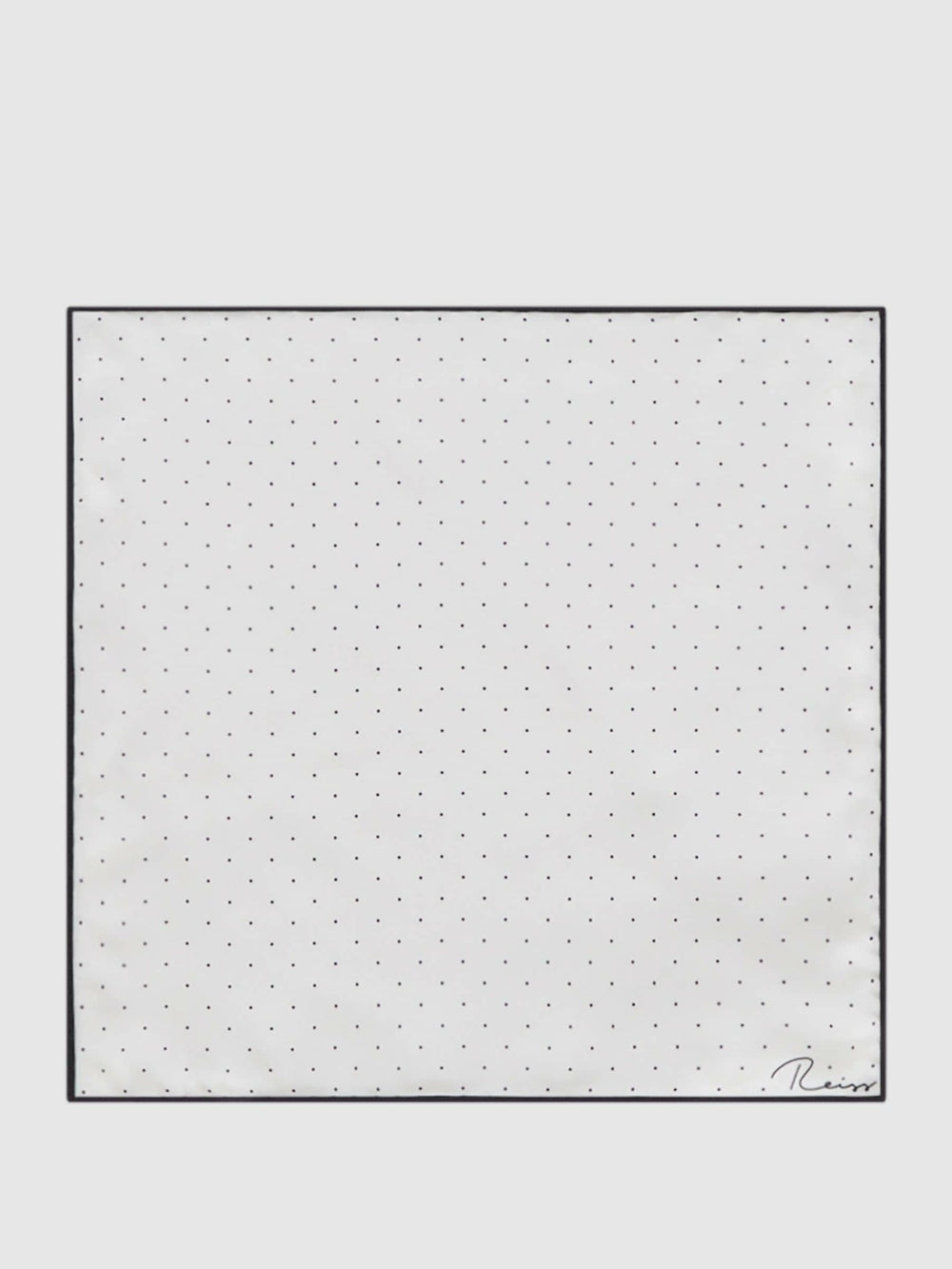 Men Polka Dot Silk Pocket Square in White