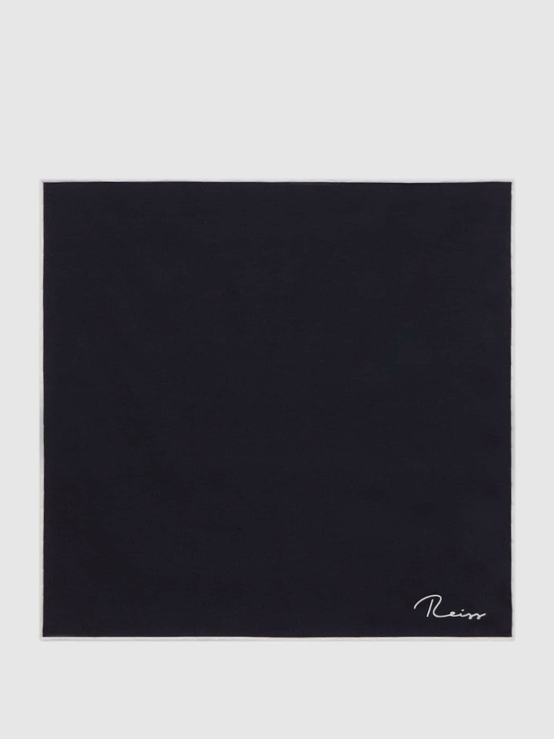 Men Plain Silk Pocket Square in Navy