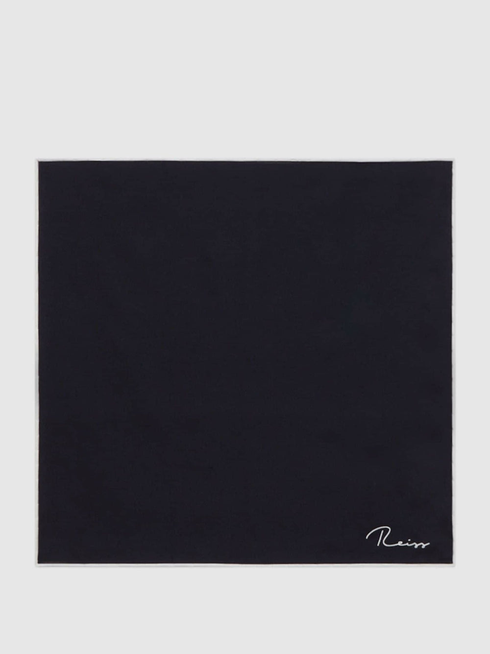 Men Plain Silk Pocket Square in Navy