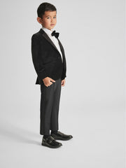 Children & Baby 4-9 yrs Single Breasted Velvet Blazer in Black